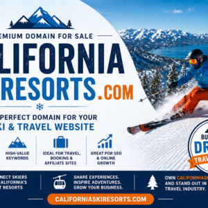 CaliforniaSkiResorts.com is for sale. Premium keyword-rich domain ideal for ski resort guides, travel booking sites, winter sports brands and California tourism content.