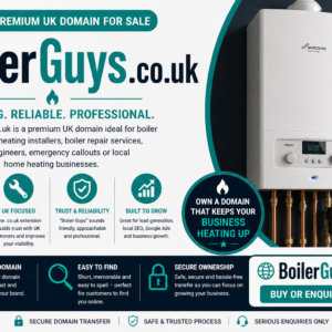 BoilerGuys.co.uk is for sale. Premium UK domain ideal for boiler engineers, heating installers, boiler repairs, gas engineers and emergency heating services.
