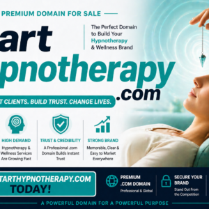 Premium .com domain perfect for hypnotherapy, coaching, and wellness services.