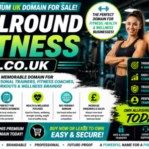 A premium .co.uk domain ideal for fitness brands, gyms, online coaching, and wellness platforms.