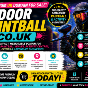 A premium .co.uk domain ideal for generating bookings for paintball venues, parties, and corporate events.