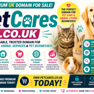 A premium .co.uk domain ideal for generating leads for pet care, dog walking, grooming, and pet sitting services.