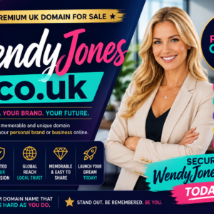 WendyJones.co.uk is a premium UK personal-name domain ideal for branding, portfolios, consultant profiles, author websites, resumes and professional online identity.