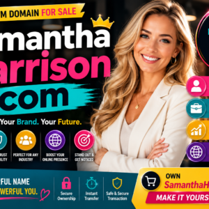 Samantha Harrison .com is a premium personal-name .com domain ideal for branding, professional profiles, consulting, portfolios, author websites, coaching businesses and online identity.