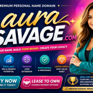 Laura Savage .com is a premium personal name domain ideal for branding, business, coaching, consulting, authors, executives, influencers, real estate professionals and professional websites. Secure this memorable .com domain today for strong online branding and search visibility.