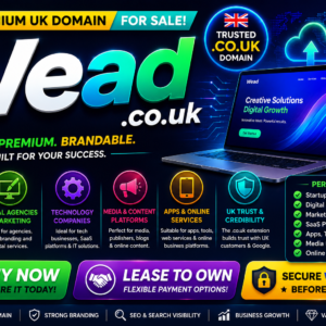 Wead.co.uk is a short, premium and highly brandable UK domain name ideal for startups, digital agencies, technology companies, marketing brands, SaaS platforms, apps, media businesses and online services. Buy now or lease to own this memorable .co.uk domain for strong branding, SEO and UK search visibility.