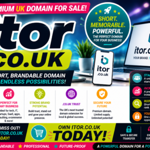 itor.co.uk, a short and memorable domain ideal for IT services, startups, apps, and modern UK businesses.