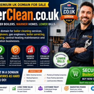 Boiler Clean .co.uk is a premium UK domain name for sale. Perfect for boiler cleaning services, heating engineers, gas engineers, boiler servicing, central heating maintenance, power flushing and local lead generation businesses.