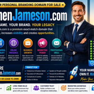 Stephen Jameson .com is a premium exact-match personal name domain for sale. Perfect for personal branding, professional websites, entrepreneurs, consultants, executives, coaches, authors and speakers seeking a trusted online identity.