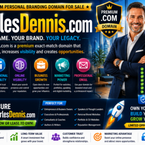 Charles Dennis .com is a premium exact-match personal name domain for sale. Perfect for personal branding, professional websites, entrepreneurs, consultants, executives, directors, coaches, authors and speakers seeking a trusted online identity.