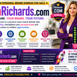 JuliaRichards.com is a premium exact-match personal name domain for sale. Perfect for personal branding, consultants, entrepreneurs, executives, coaches, authors, speakers and professionals seeking a trusted online identity.