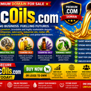 Abc Oils .com is a premium, highly brandable .com domain for sale. Ideal for motor oils, lubricants, industrial oils, cooking oils, renewable energy, essential oils, manufacturers, distributors and global oil companies seeking a memorable online brand.